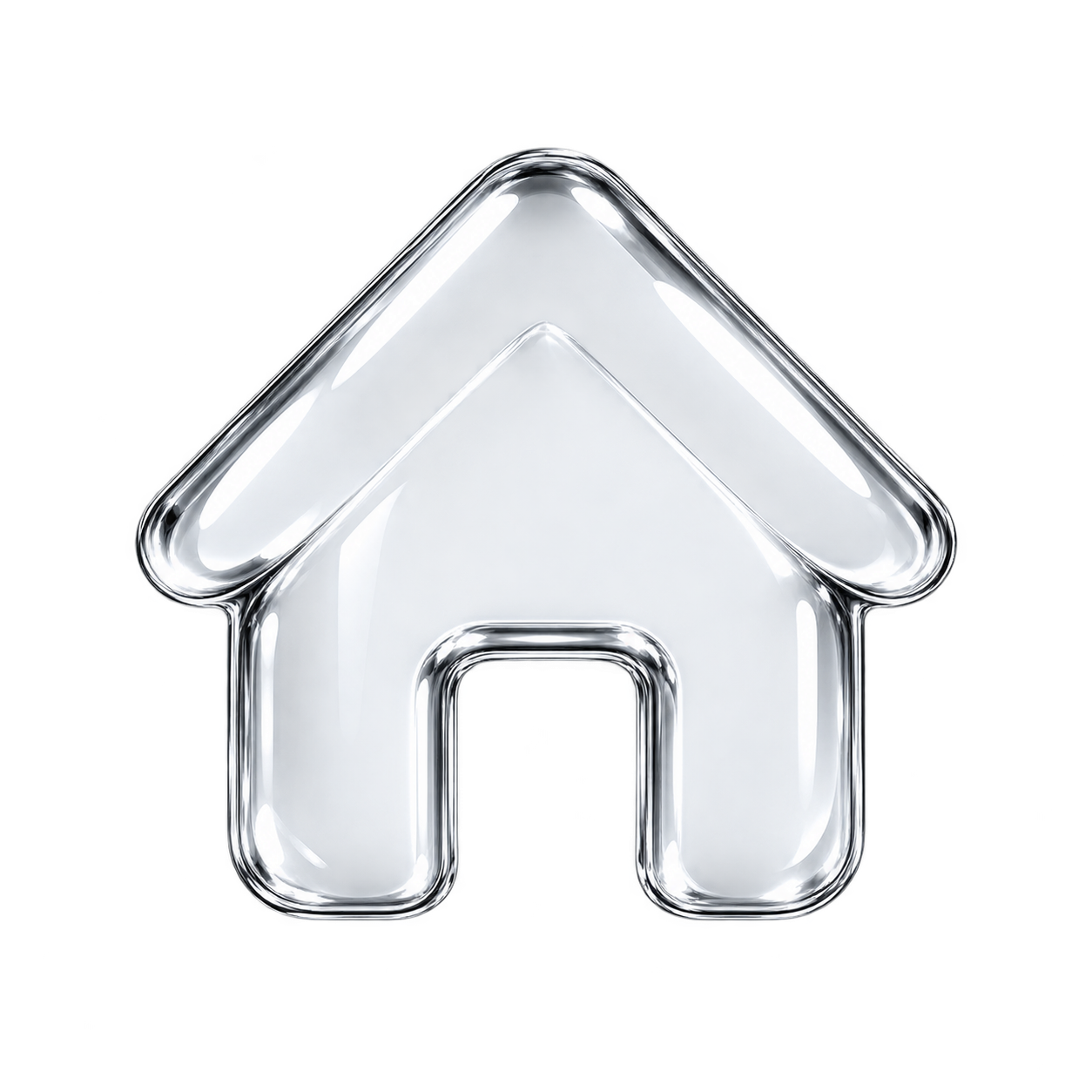 Silver 3D house icon representing beginner-friendly at-home use