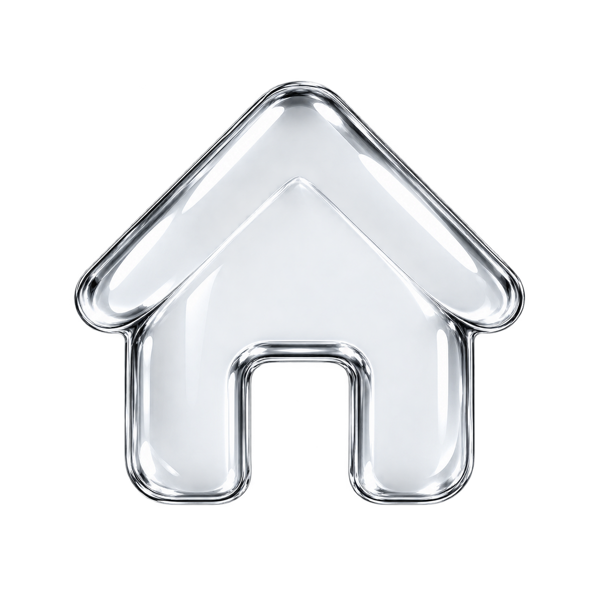 Silver 3D house icon representing beginner-friendly at-home use
