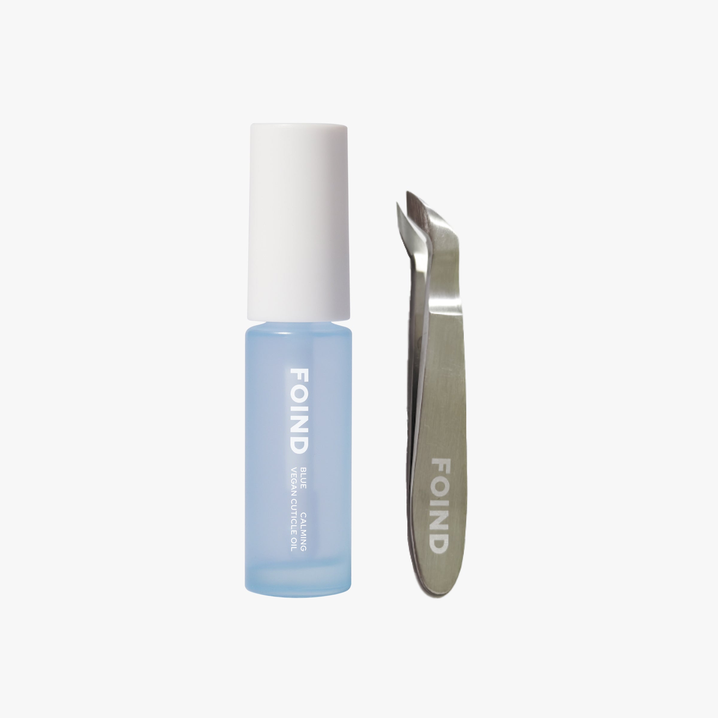 FOIND blue cuticle oil bottle and cuticle nipper