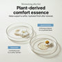 Petri dishes with chamomile and jasmine extract, plant-derived comfort essence