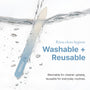 Glass nail file under running water, washable and reusable