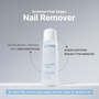 Acetone-Free Vegan Nail Remover product banner with key benefits