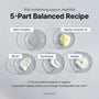 Five-part balanced recipe with plant proteins, biotin, panthenol, keratin and retinol