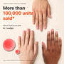 Two hands with rosy natural-looking tinted nails, more than 100,000 units sold